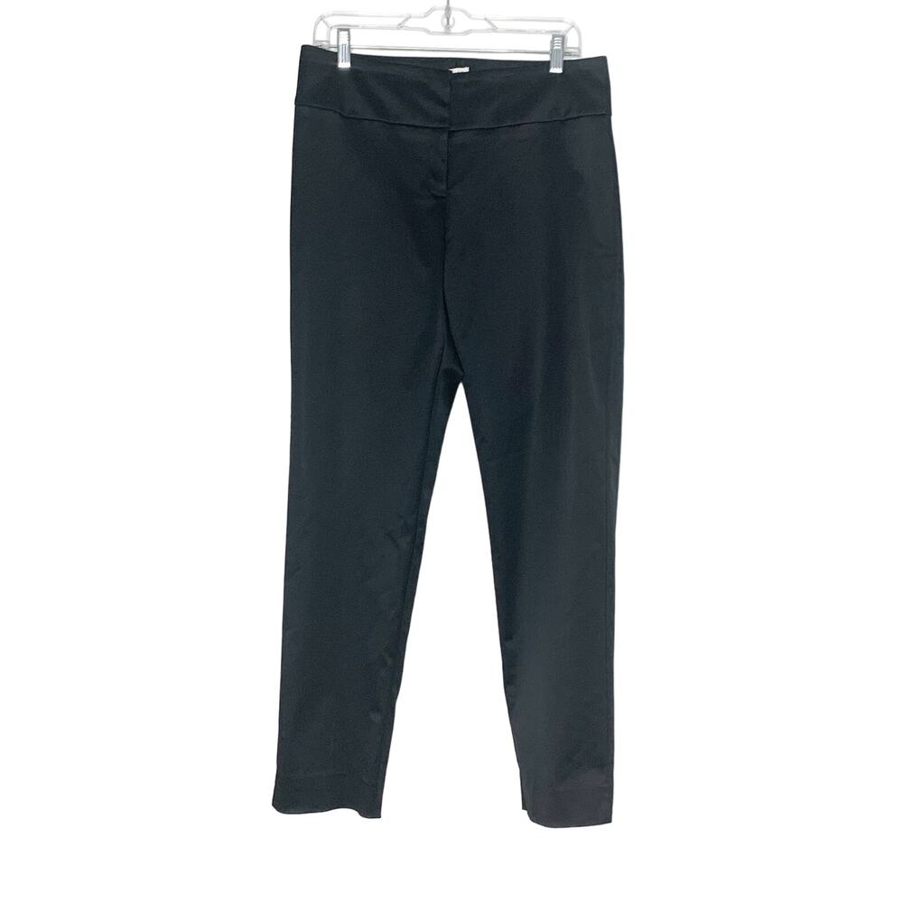 CACHE High-Rise Dress Pants Flat Front Slim Fit Full Length Satin Black Size 10